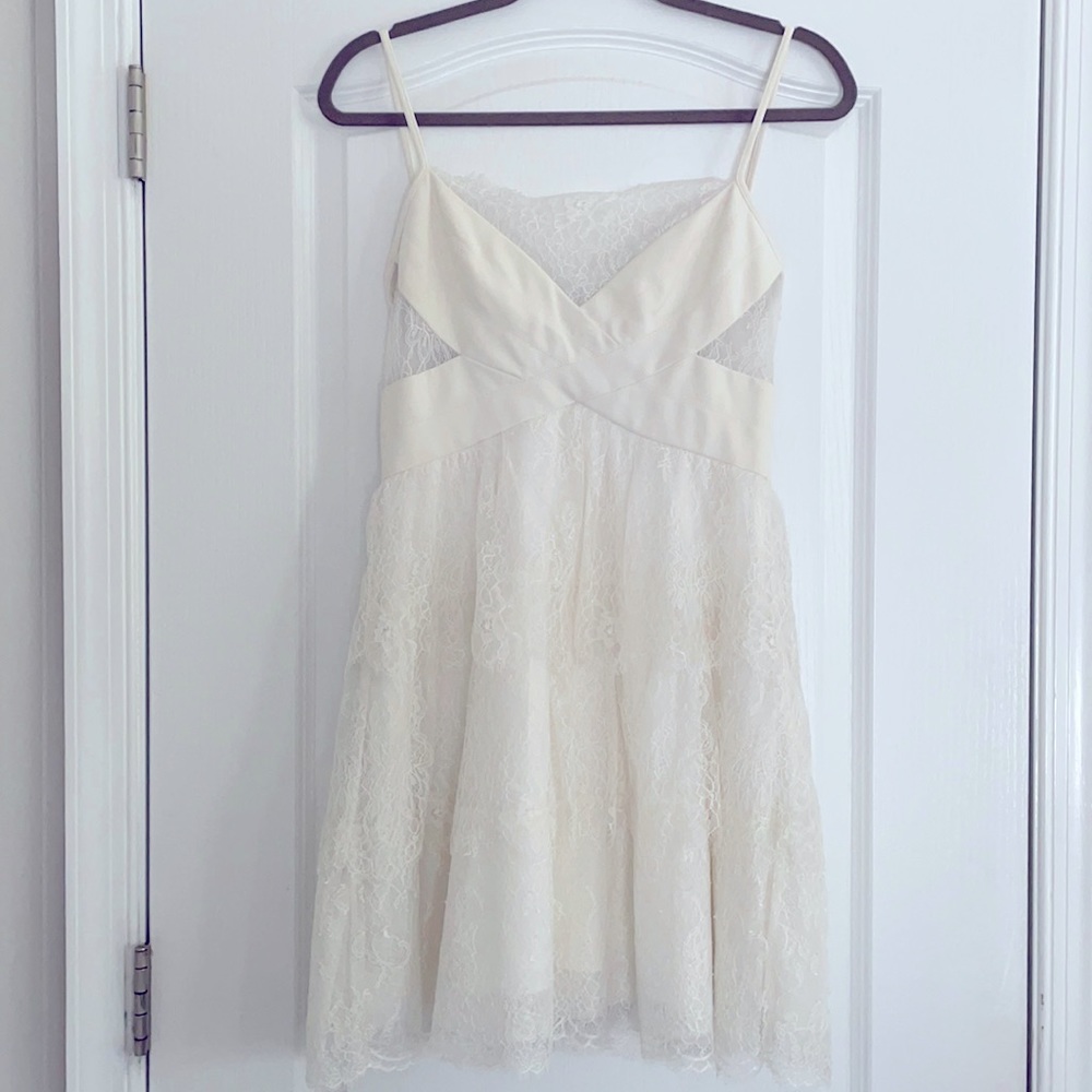 BCBG white lace dress